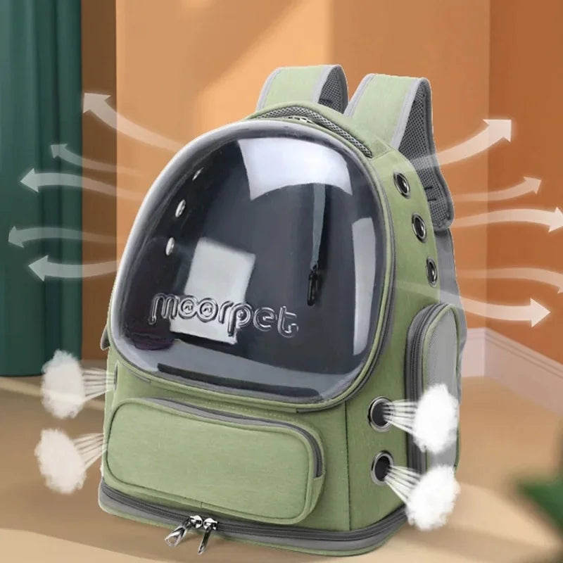 Transparent Cat Carrier Backpack – Breathable Travel Bag for Cats & Small Dogs