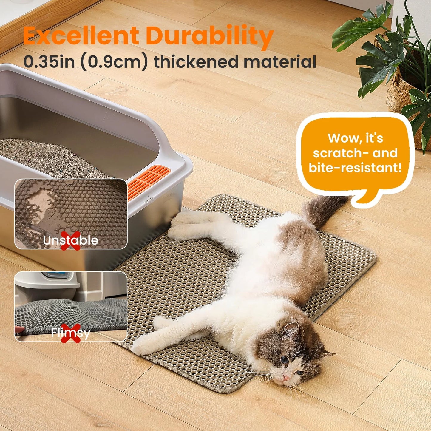 Cat Litter Trapping Mat – Waterproof, Non-Slip & Easy Clean