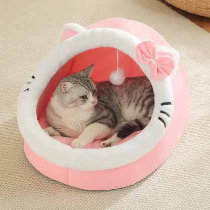 Cozy Cave Cat Bed – Warm Enclosed Tent Nest for Cats & Small Dogs