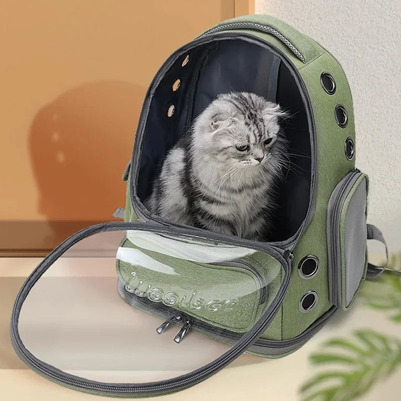 Transparent Cat Carrier Backpack – Breathable Travel Bag for Cats & Small Dogs