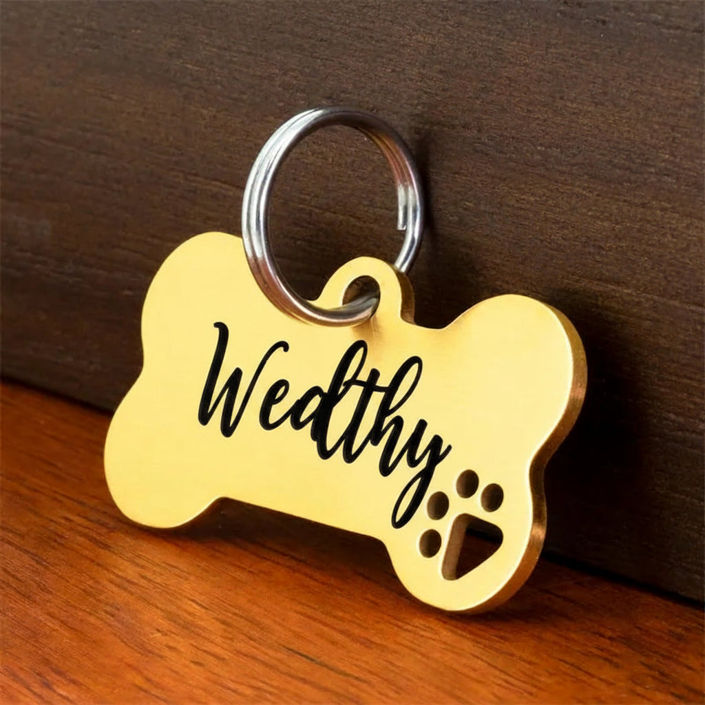 Custom Engraved Bone Tag for Dogs & Cats - Stainless Steel Pet ID Tag