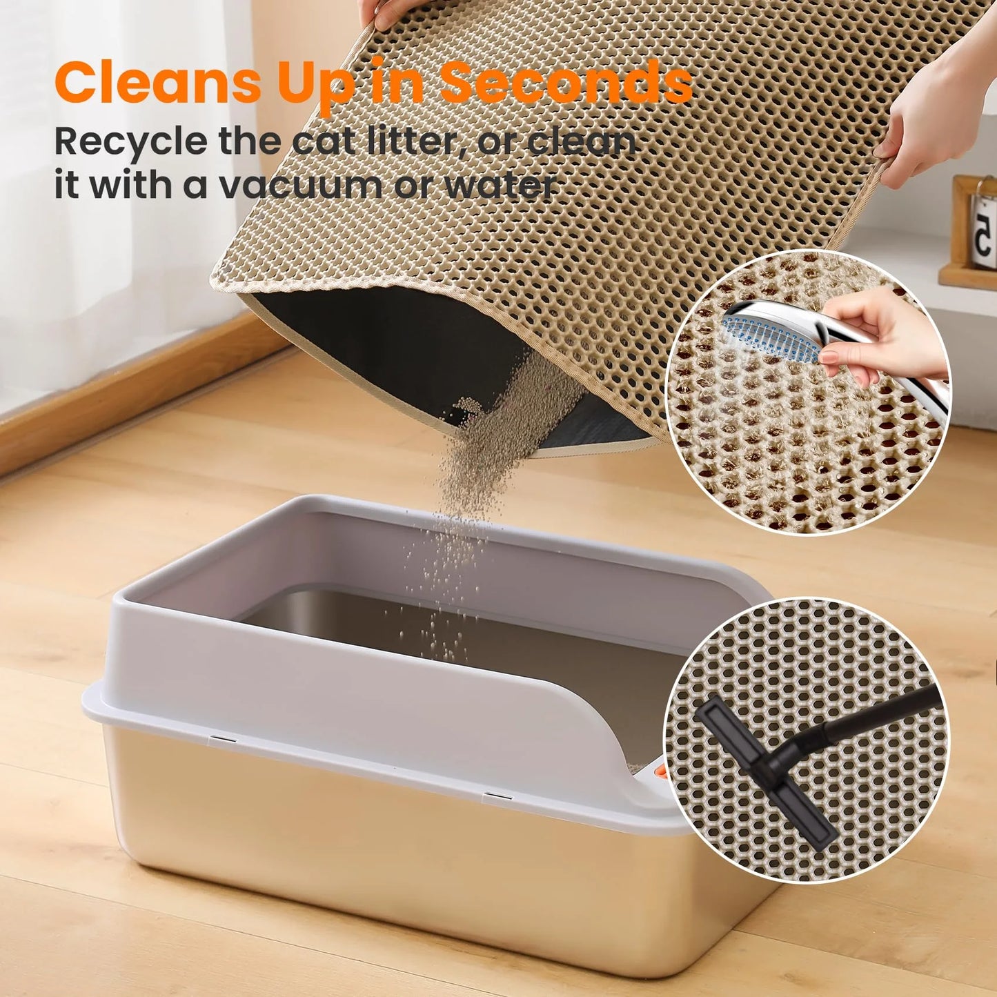 Cat Litter Trapping Mat – Waterproof, Non-Slip & Easy Clean