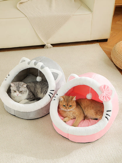 Cozy Cave Cat Bed – Warm Enclosed Tent Nest for Cats & Small Dogs