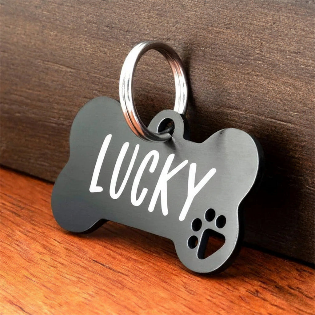 Custom Engraved Bone Tag for Dogs & Cats - Stainless Steel Pet ID Tag