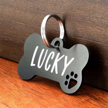 Custom Engraved Bone Tag for Dogs & Cats - Stainless Steel Pet ID Tag