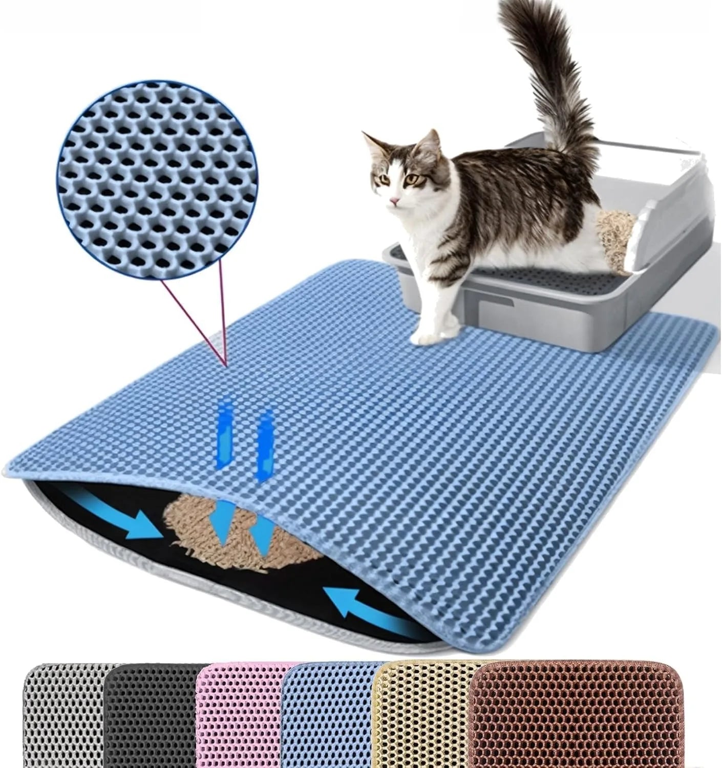Cat Litter Trapping Mat – Waterproof, Non-Slip & Easy Clean