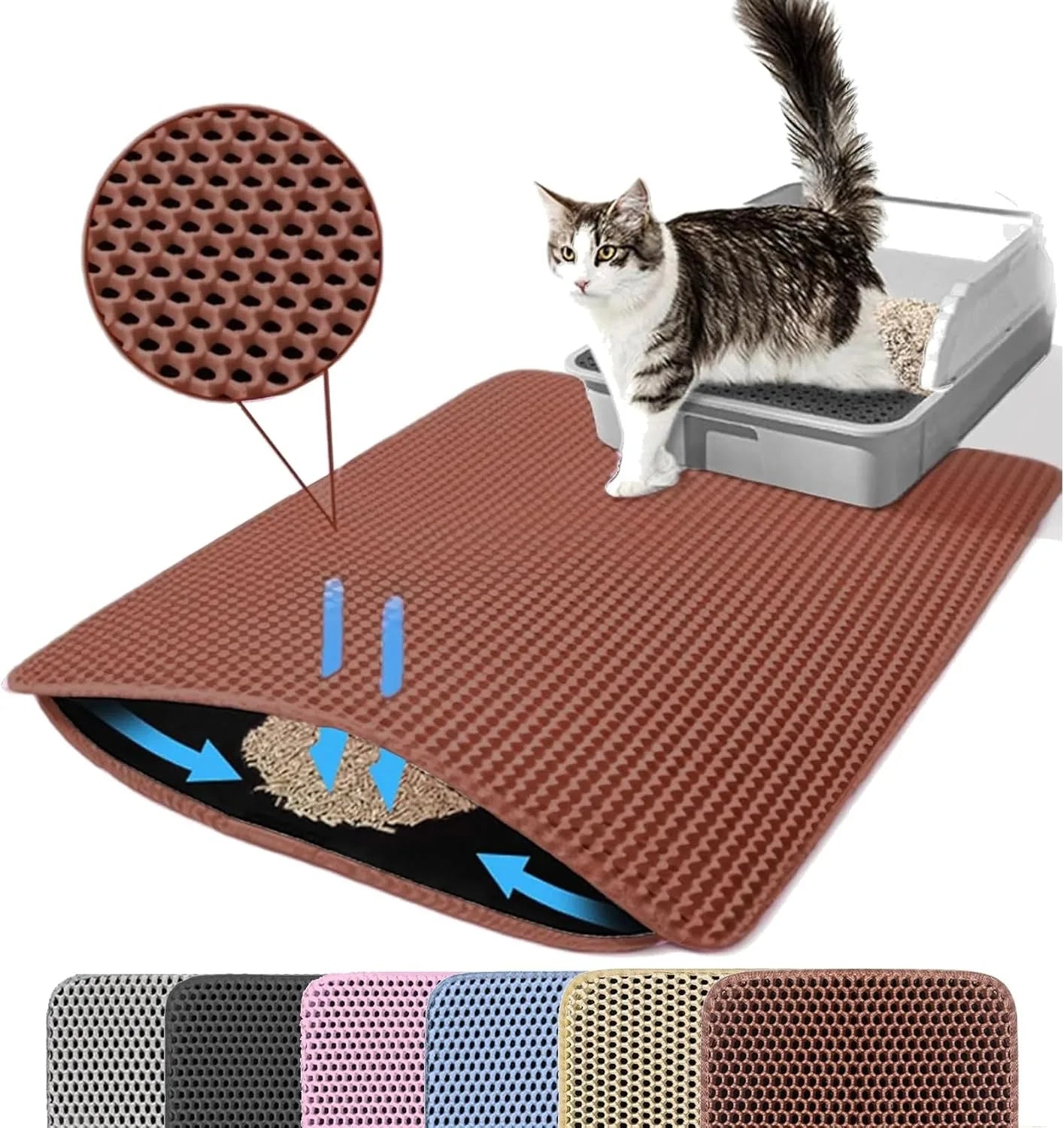 Cat Litter Trapping Mat – Waterproof, Non-Slip & Easy Clean