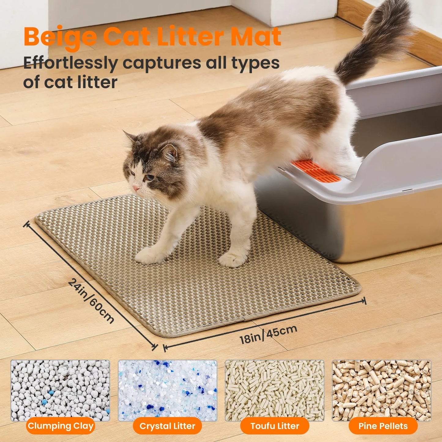 Cat Litter Trapping Mat – Waterproof, Non-Slip & Easy Clean