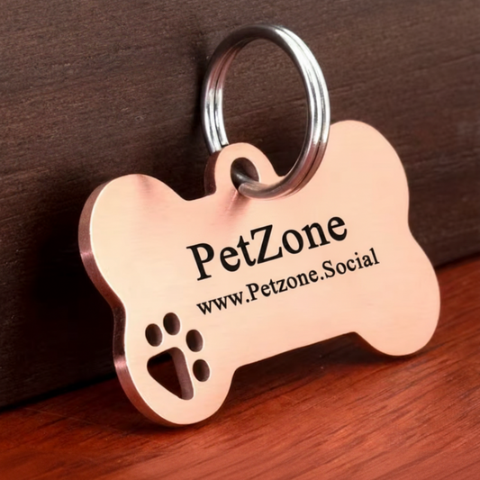 Custom Engraved Bone Tag for Dogs & Cats - Stainless Steel Pet ID Tag