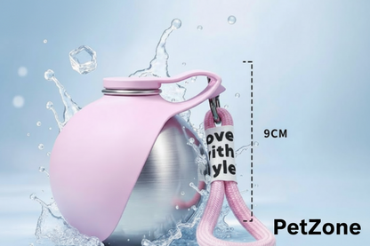 Portable Pet Water Bottle & Bowl – Leak-Proof Stainless Steel Travel Dispenser for Dogs