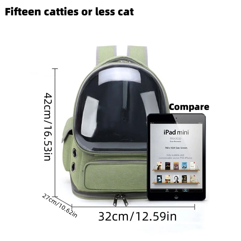 Transparent Cat Carrier Backpack – Breathable Travel Bag for Cats & Small Dogs