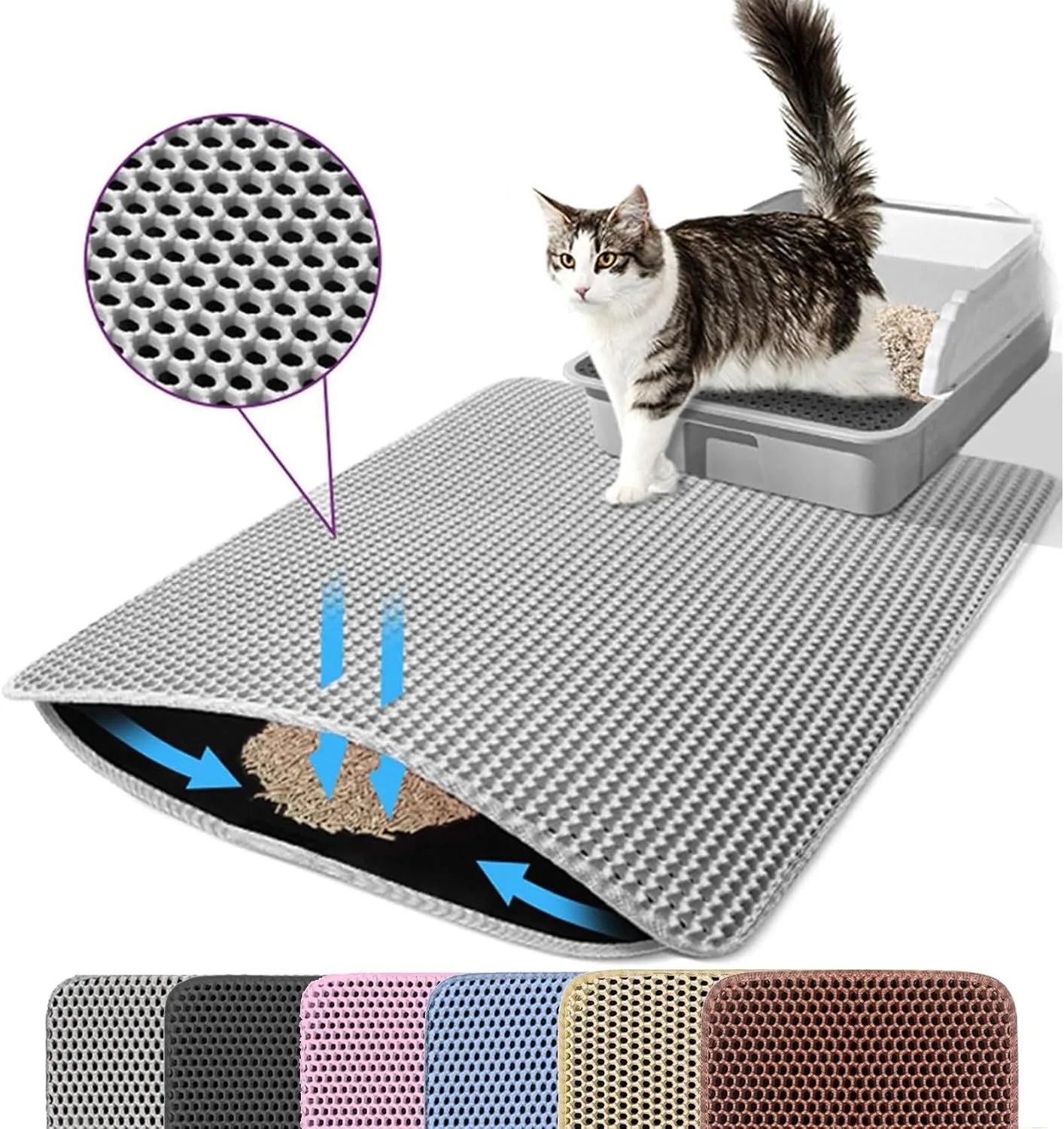 Cat Litter Trapping Mat – Waterproof, Non-Slip & Easy Clean